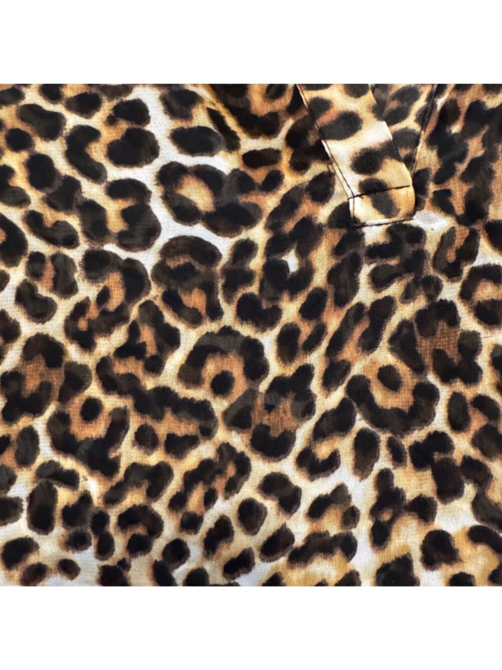 Chico's Leopard Sheer Blouse Cover Up M Tiered Hi-Low Tab Cuffed Sleeves Regency - Picture 5 of 12